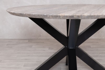 Travertine Top Round Dining Table Range - 130cm